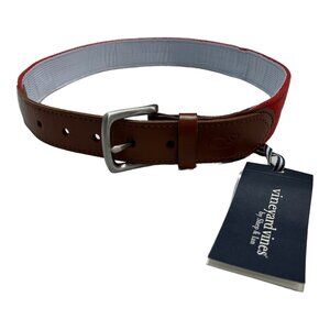 Vineyard Vines Belt  Mens 30 Emb Icon Canvas Club Jetty Red Fishing Ocean Preppy